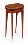 Y A GEORGE III SATINWOOD AND SPECIMEN MARQUETRY URN STAND, CIRCA 1790