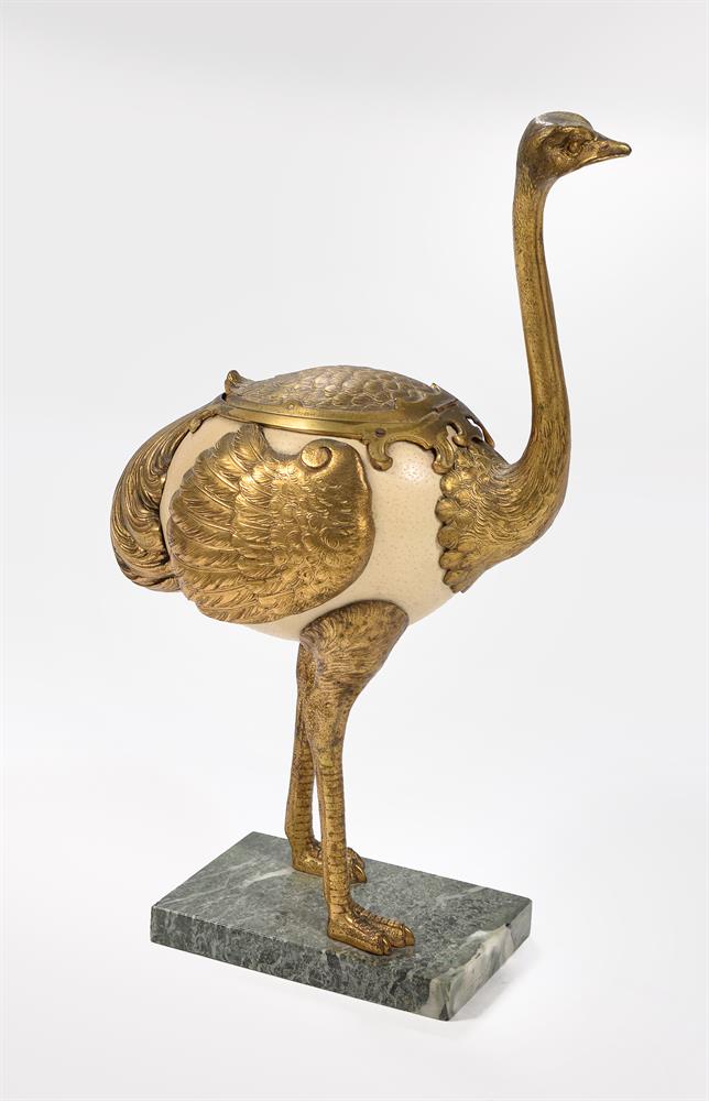 A GILT METAL MOUNTED MODEL OF AN OSTRICH, CONTINENTAL, LATE 19TH CENTURY - Image 2 of 4