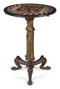 A FRENCH SPECIMEN MARBLE AND GILT METAL TRIPOD TABLE, SECOND QUARTER 19TH CENTURY