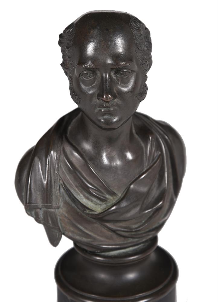 WILLIAM KING TATE AFTER NOLLEKENS, A BRONZE PORTRAIT BUST OF GEORGE CANNING (1770-1827) - Image 3 of 3