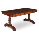 A GEORGE IV MAHOGANY LIBRARY TABLE, CIRCA 1825, IN THE MANNER OF GILLOWS