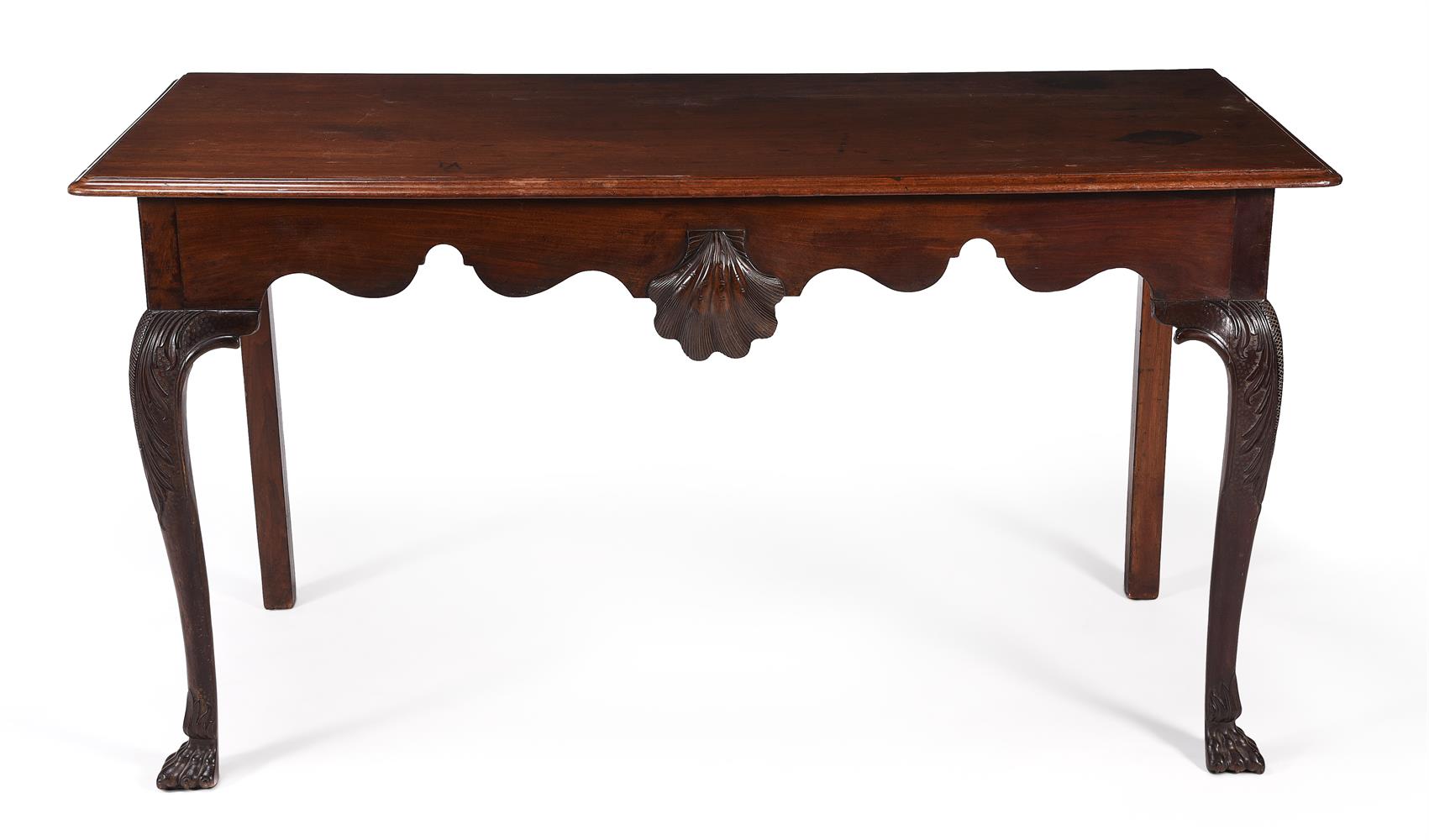 AN IRISH GEORGE II MAHOGANY HALL OR SERVING TABLE, CIRCA 1750