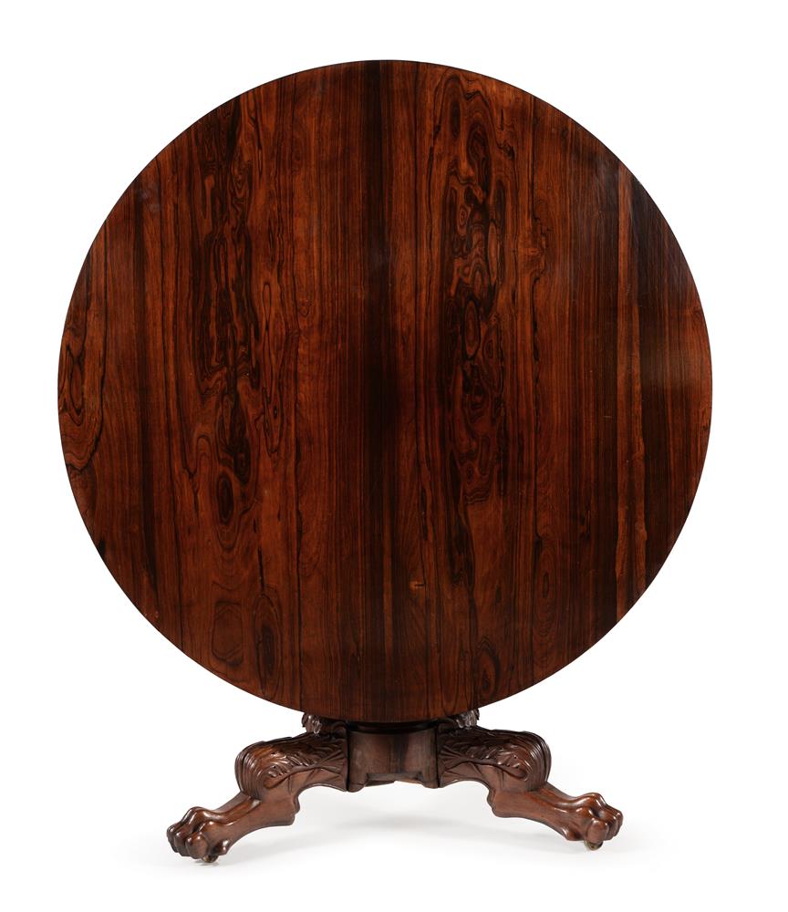 Y A GEORGE IV CARVED ROSEWOOD CENTRE TABLE, CIRCA 1825, IN THE MANNER OF GILLOWS - Image 2 of 4