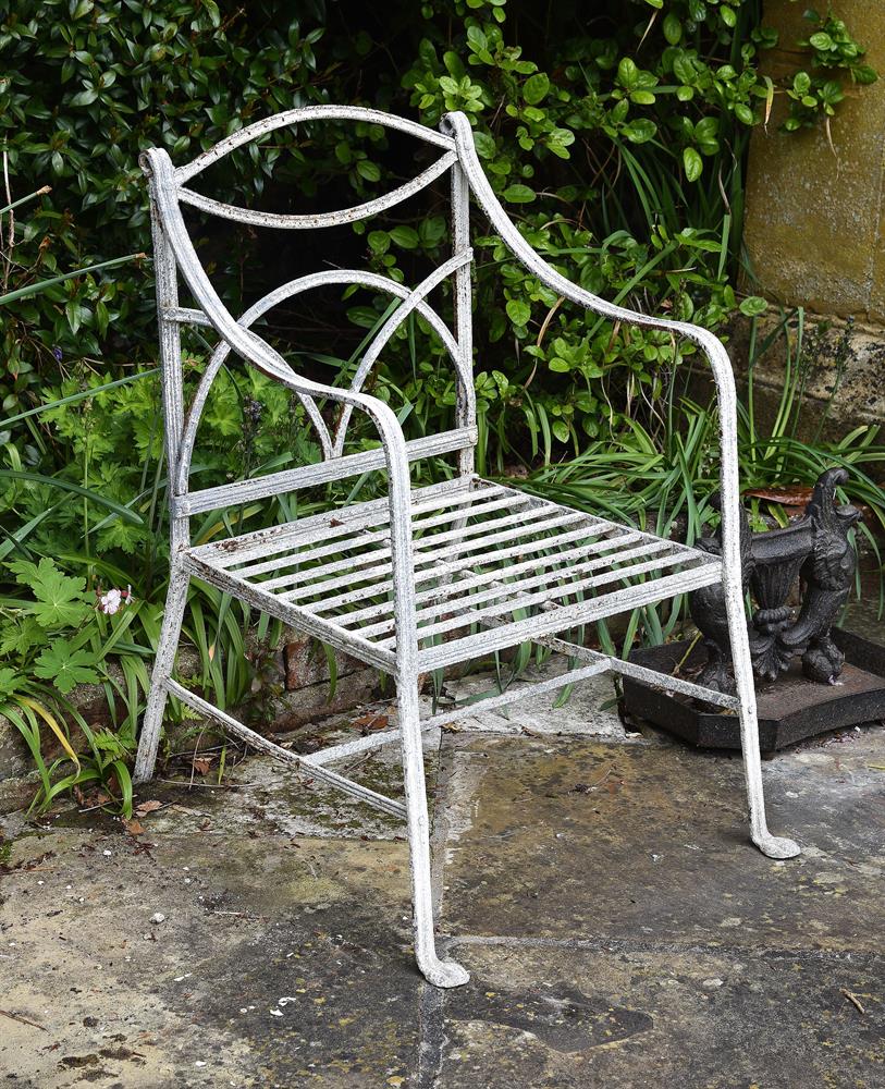 A REGENCY IRON GARDEN ARMCHAIR, EARLY 19TH CENTURY