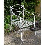 A REGENCY IRON GARDEN ARMCHAIR, EARLY 19TH CENTURY