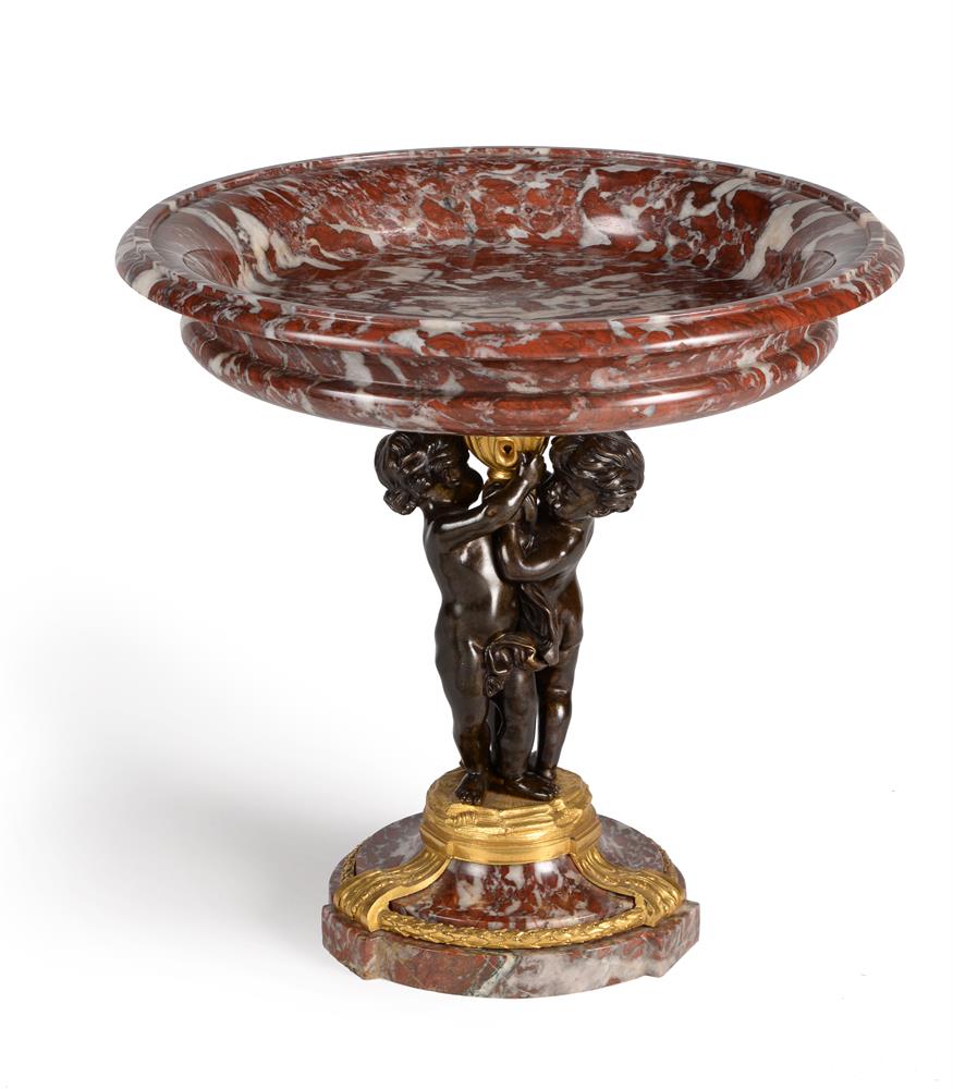 A NAPOLEON III RED JASPER BRONZE AND ORMOLU TAZZA, MID 19TH CENTURY - Image 2 of 6