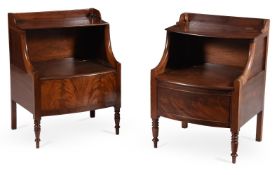 A MATCHED PAIR OF REGENCY MAHOGANY BEDSIDE COMMODES, CIRCA 1820