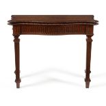 Y A GEORGE IV ROSEWOOD SERPENTINE FOLDING CARD TABLE, CIRCA 1825