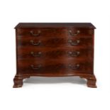 A GEORGE III MAHOGANY SERPENTINE FRONTED COMMODE, CIRCA 1780