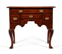 A GEORGE II MAHOGANY AND ASH BANDED SIDE TABLE OR LOWBOY, CIRCA 1750