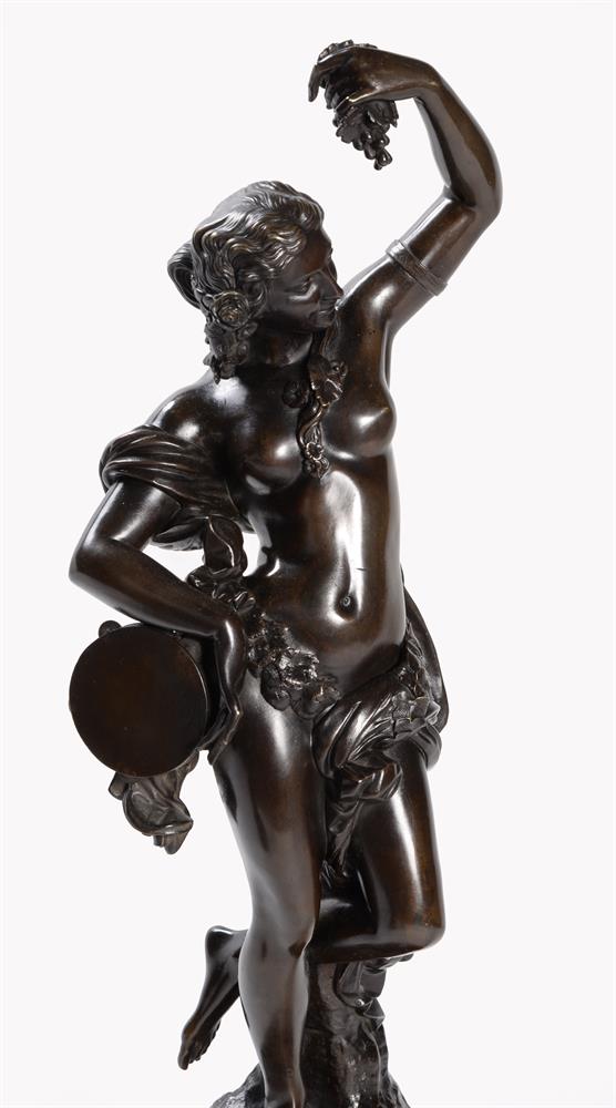 AFTER FRANÇOIS DEVAULX (FRENCH 1808-1870), A PAIR OF FRENCH BRONZE FIGURES OF DANCING BACCHANTES - Image 4 of 9