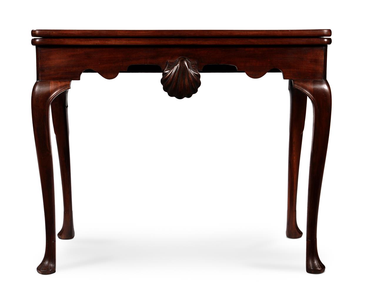 AN IRISH GEORGE II MAHOGANY CARD TABLE, CIRCA 1740