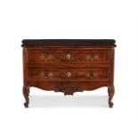 A LOUIS XV WALNUT SERPENTINE COMMODE, MID 18TH CENTURY