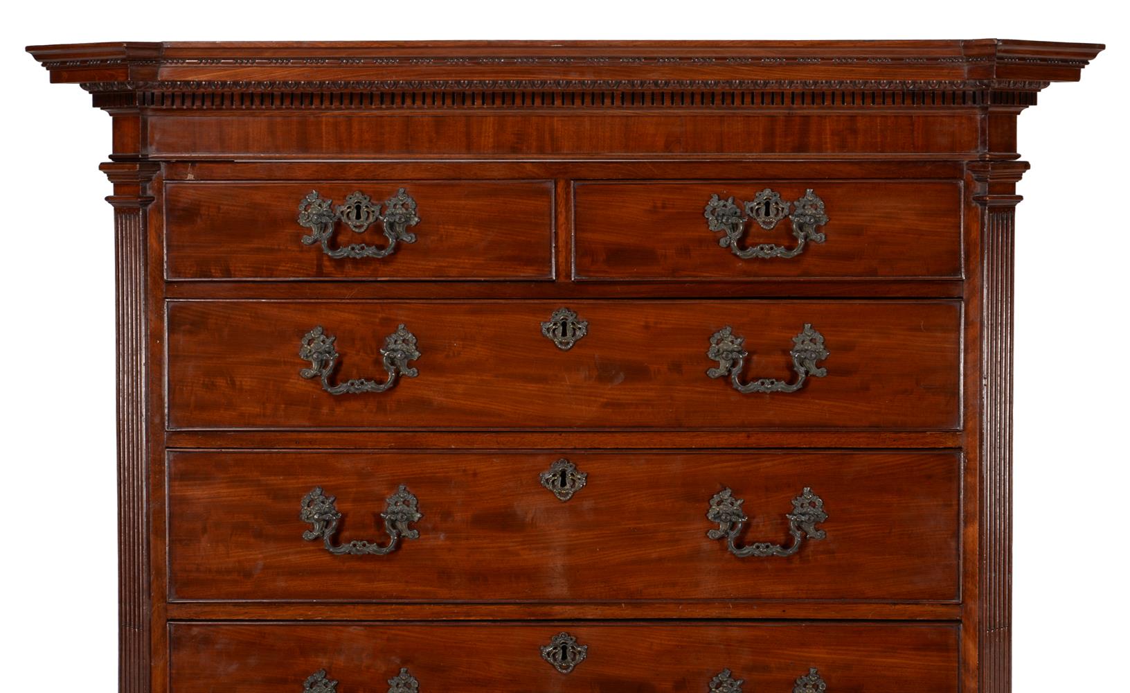 A GEORGE III MAHOGANY CHEST ON CHEST, CIRCA 1770 - Image 2 of 5