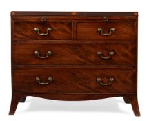 A GEORGE III MAHOGANY AND INLAID CHEST OF DRAWERS, CIRCA 1800