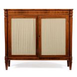 Y A REGENCY ROSEWOOD AND PARTRIDGE WOOD CROSSBANDED SIDE CABINET, CIRCA 1815