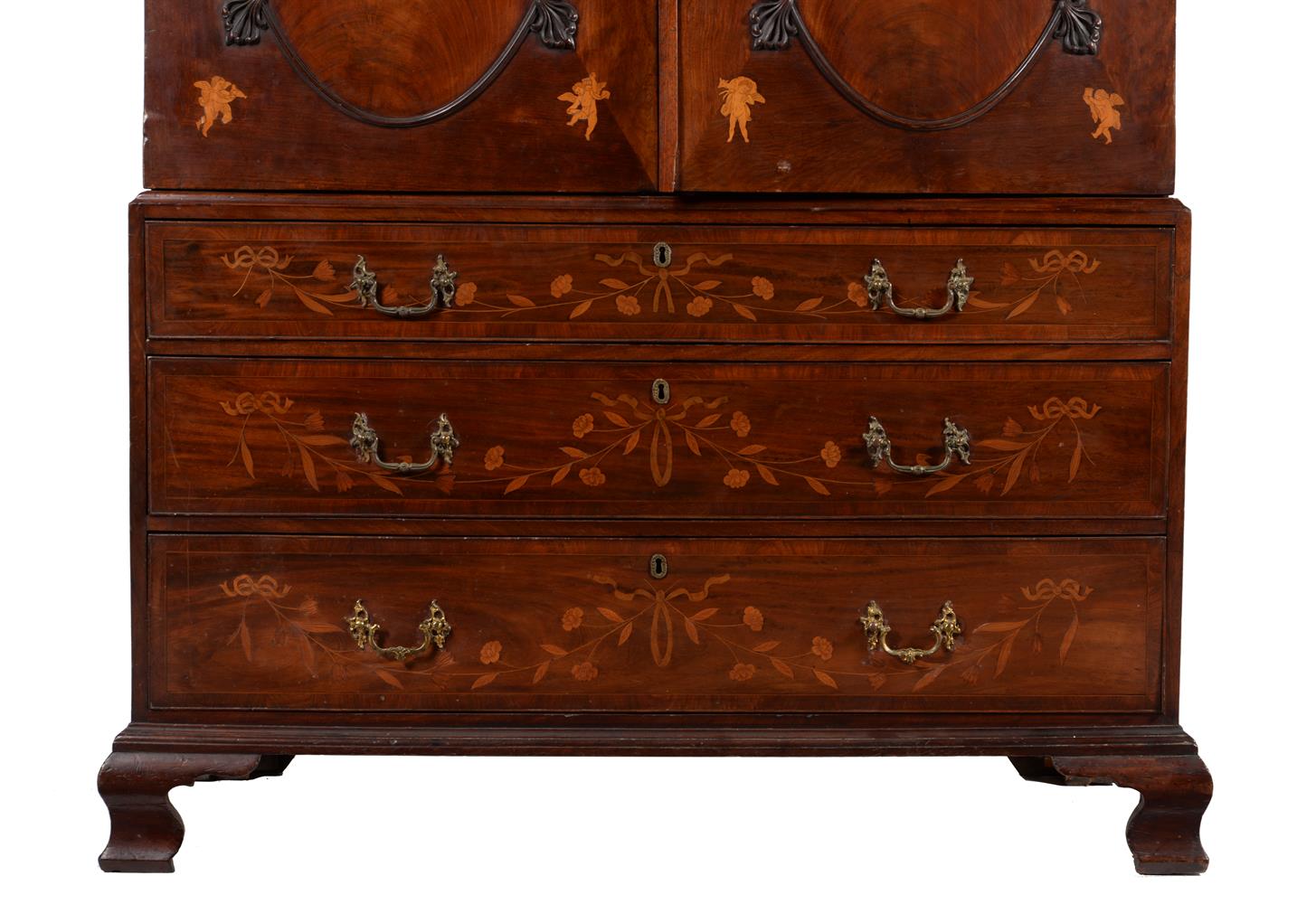 A GEORGE III MAHOGANY AND INLAID CLOTHES PRESS, CIRCA 1780 - Image 5 of 5