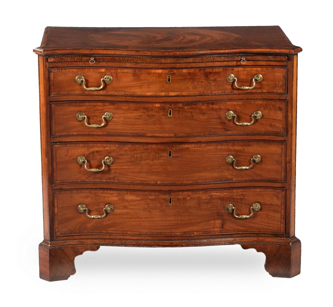 A GEORGE III MAHOGANY AND INLAID CHEST OF DRAWERS, CIRCA 1780 - Image 3 of 5