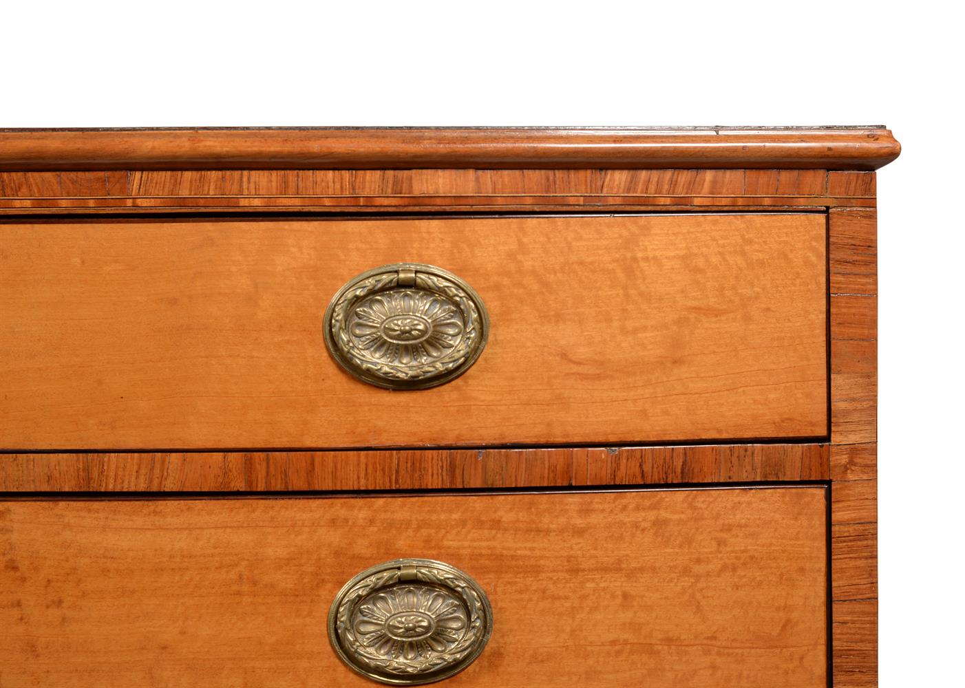 Y A GEORGE III SATINWOOD AND TULIPWOOD CROSSBANDED CHEST OF DRAWERS, CIRCA 1790 - Image 3 of 3