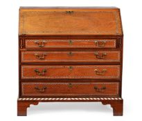 Y AN ANGLO-INDIAN PADOUK AND IVORY INLAID BUREAU, CIRCA 1780