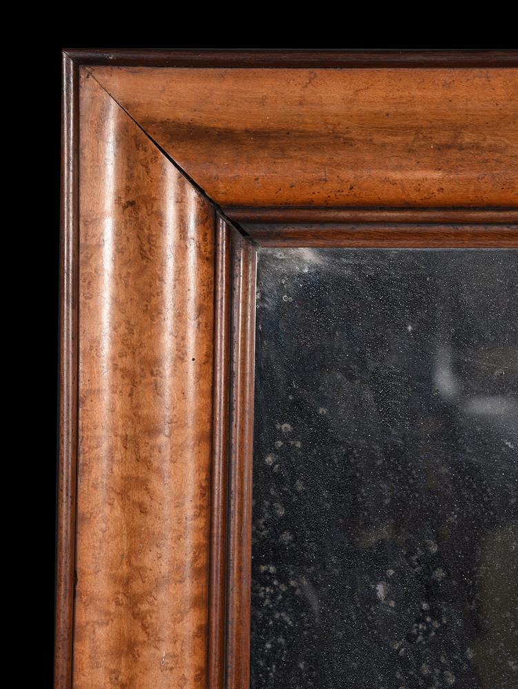 A VICTORIAN BIRD'S EYE MAPLE WALL MIRROR, MID 19TH CENTURY - Image 2 of 2