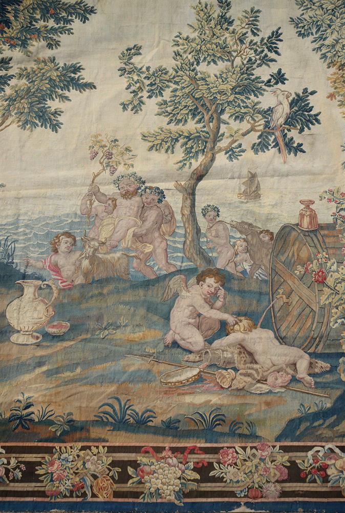 A MORTLAKE TAPESTRY DEPICTING AUTUMN, EARLY 18TH CENTURY, AFTER PIERRE MIGNARD - Image 6 of 8