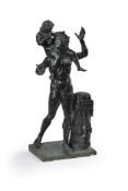 AFTER THE ANTIQUE, A BRONZE GROUP OF A SATYR WITH THE INFANT BACCHUS, LATE 19TH/EARLY 20TH CENTURY