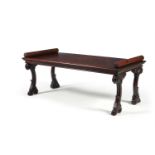 A MAHOGANY AND SIMULATED ROSEWOOD HALL SEAT, FIRST HALF 19TH CENTURY AND LATER