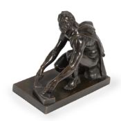 AFTER THE ANTIQUE, A 'GRAND TOUR' BRONZE MODEL OF 'ARROTINO', LATE 18TH CENTURY