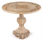 AN ITALIAN ALABASTER AND INLAID CENTRE TABLE, SECOND HALF 19TH CENTURY