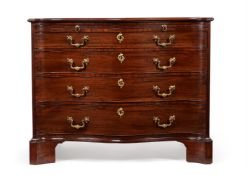A GEORGE III SERPENTINE FRONTED CHEST OF DRAWERS, CIRCA 1770