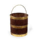 A GEORGE III MAHOGANY AND BRASS BOUND BUCKET, SECOND HALF 18TH CENTURY