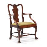 AN IRISH GEORGE II 'RED WALNUT' OPEN ARMCHAIR, CIRCA 1755