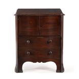 A GEORGE III MAHOGANY SERPENTINE NIGHT COMMODE, CIRCA 1780