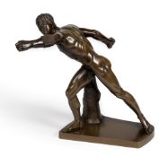 AFTER THE ANTIQUE, A BRONZE FIGURE 'THE BORGHESE GLADIATOR', MID-19TH CENTURY
