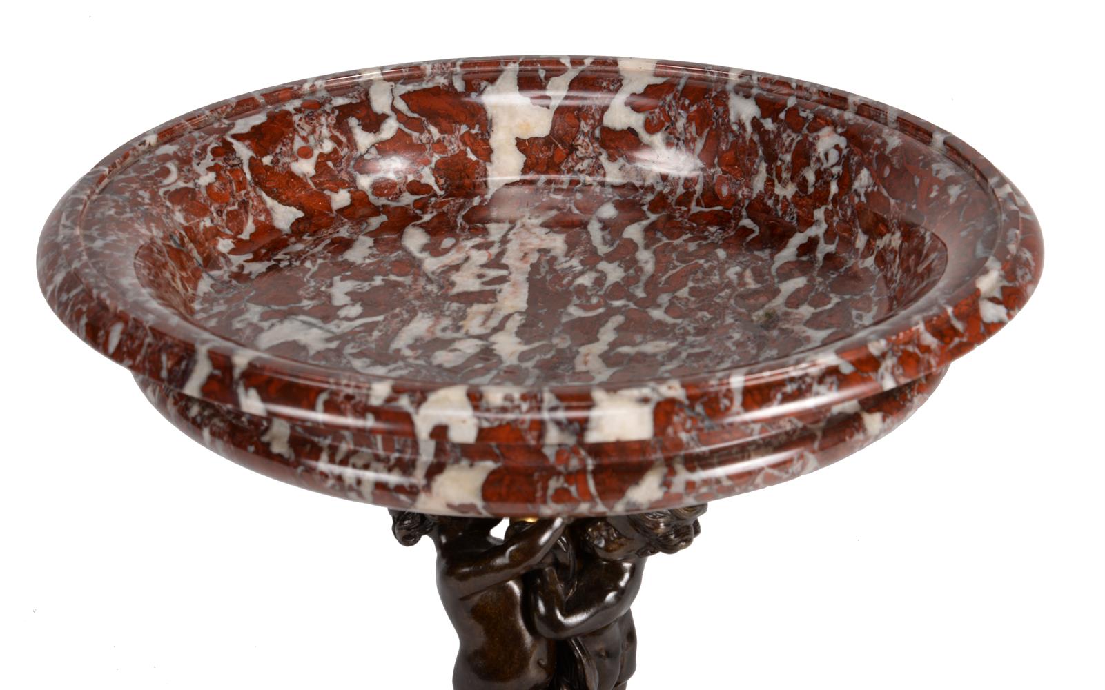 A NAPOLEON III RED JASPER BRONZE AND ORMOLU TAZZA, MID 19TH CENTURY - Image 3 of 6