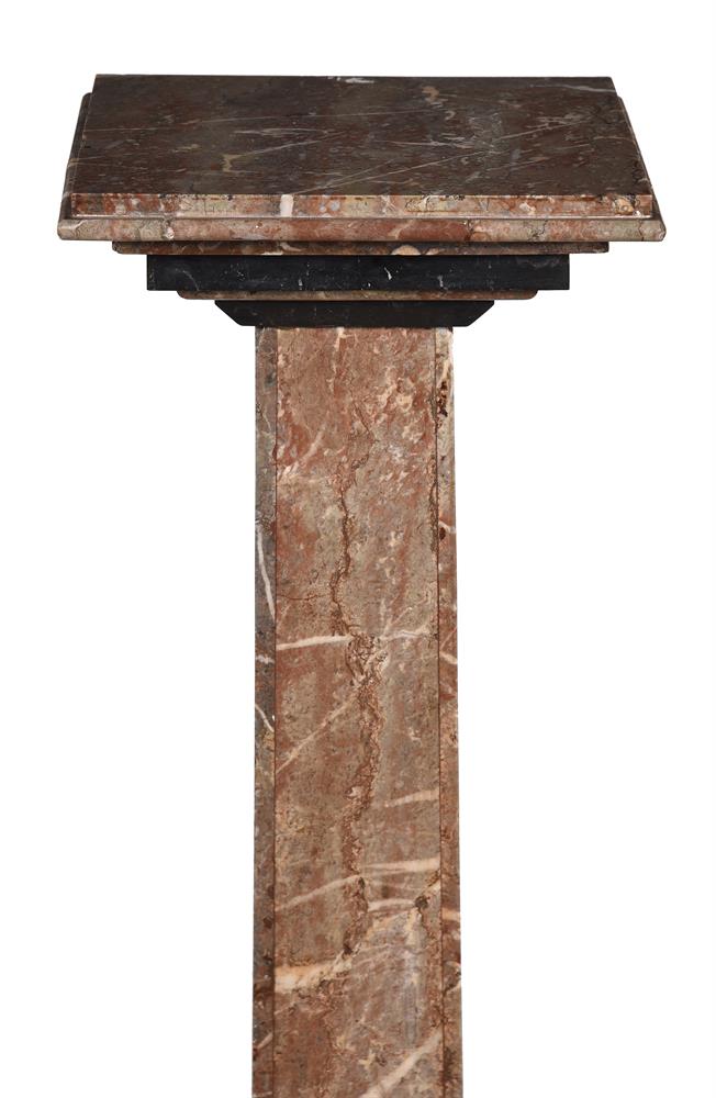 A PAIR OF MARBLE PEDESTAL COLUMNS, LATE 19TH/EARLY 20TH CENTURY - Image 2 of 3