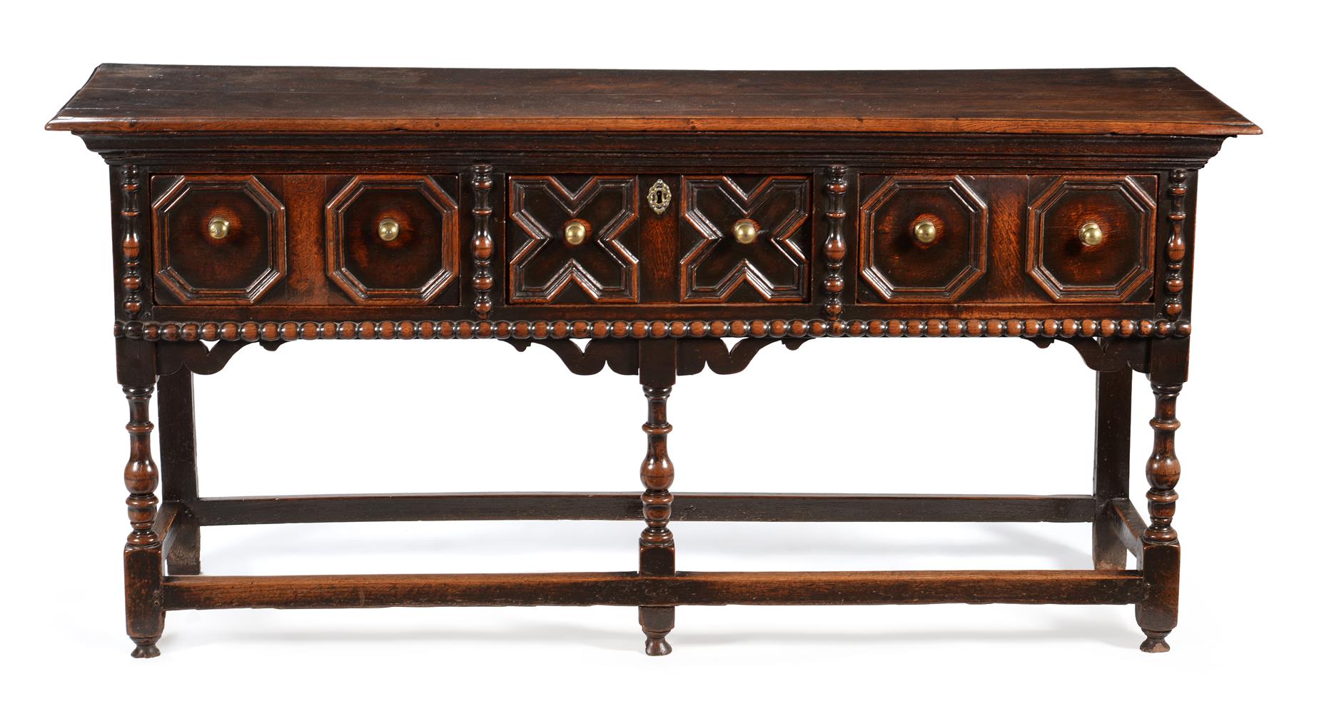 A CHARLES II OAK DRESSER BASE, CIRCA 1680 - Image 2 of 3