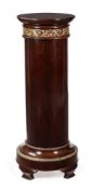 A FRENCH MAHOGANY AND GILTMETAL MOUNTED PEDESTAL, LATE 19TH CENTURY