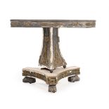 A REGENCY EBONISED, MARBLE, GILT BRONZE AND GILT METAL MOUNTED CENTRE TABLE, CIRCA 1815