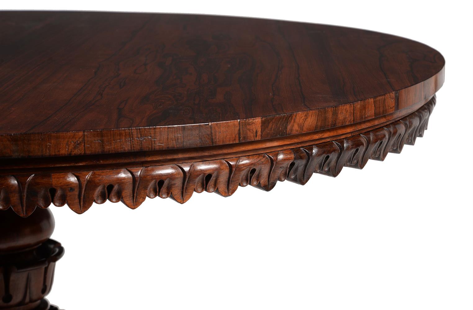 Y A GEORGE IV CARVED ROSEWOOD CENTRE TABLE, CIRCA 1825, IN THE MANNER OF GILLOWS - Image 3 of 4