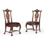 A SET OF EIGHT PORTUGUESE CARVED WALNUT DINING CHAIRS, MID 18TH CENTURY