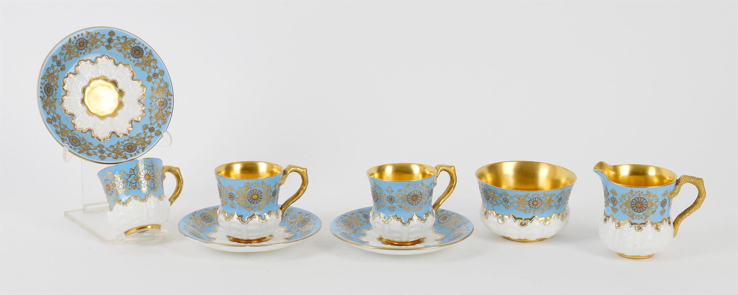 English porcelain including a pair of Royal Worcester glazed parian and gilt figural candlesticks - Image 6 of 9