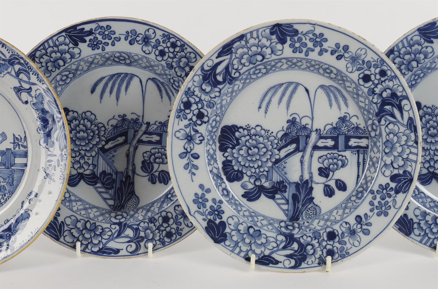 Six 18th century Dutch blue and white delft plates - Image 4 of 5