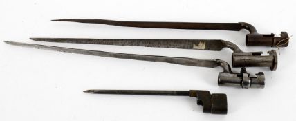 Militaria- three socket bayonets