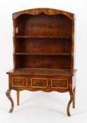 A yew wood miniature dresser of 18th century design