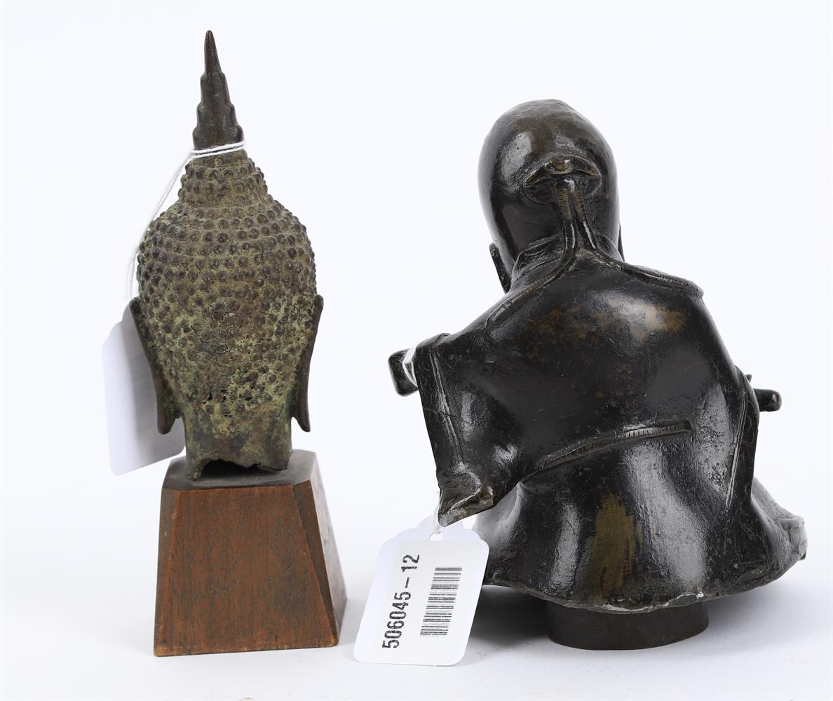 Asian items including a Chinese bronze figure of a man dancing on a pedestal - Image 10 of 10