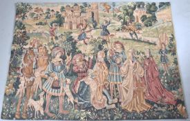 A tapestry depicting a court scene