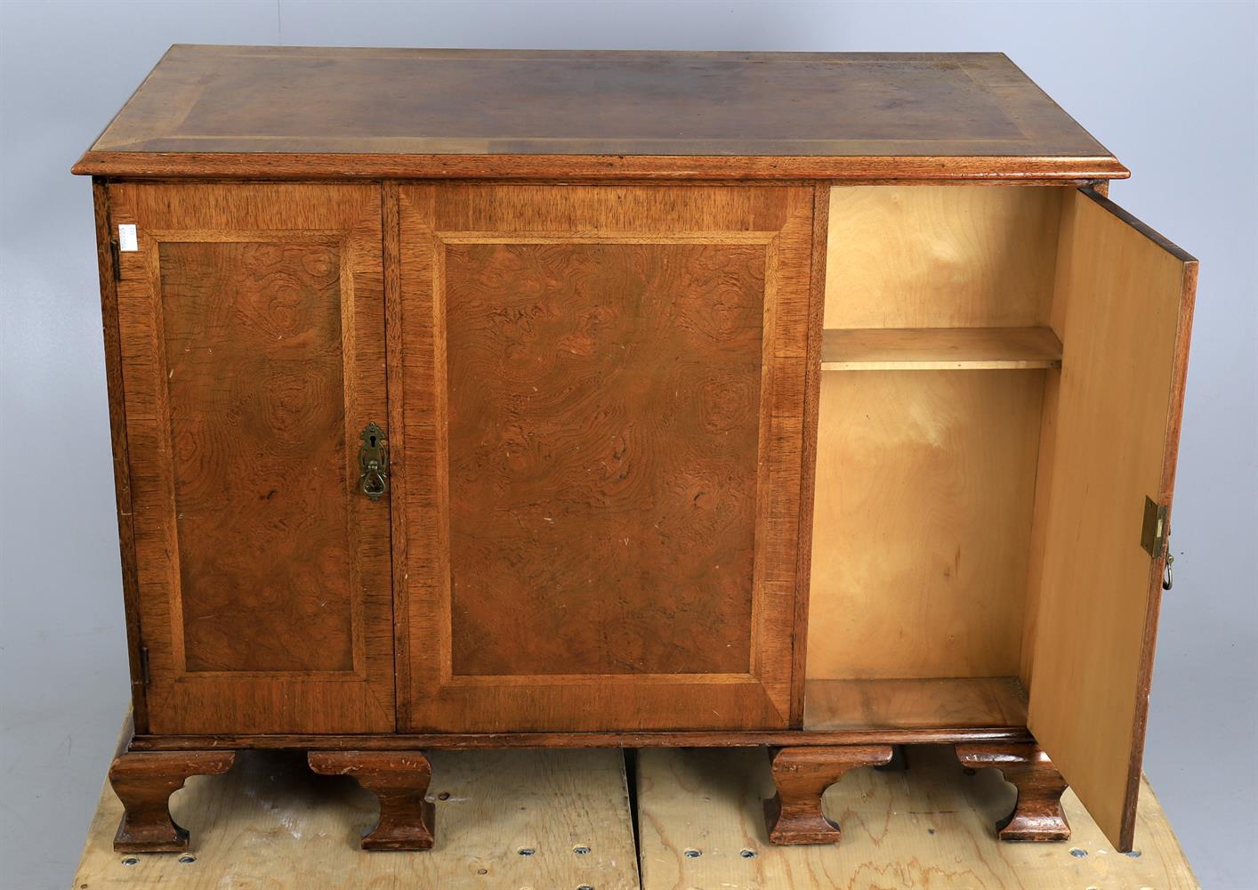 A walnut and featherbanded kneehole desk in the George II style - Image 5 of 6