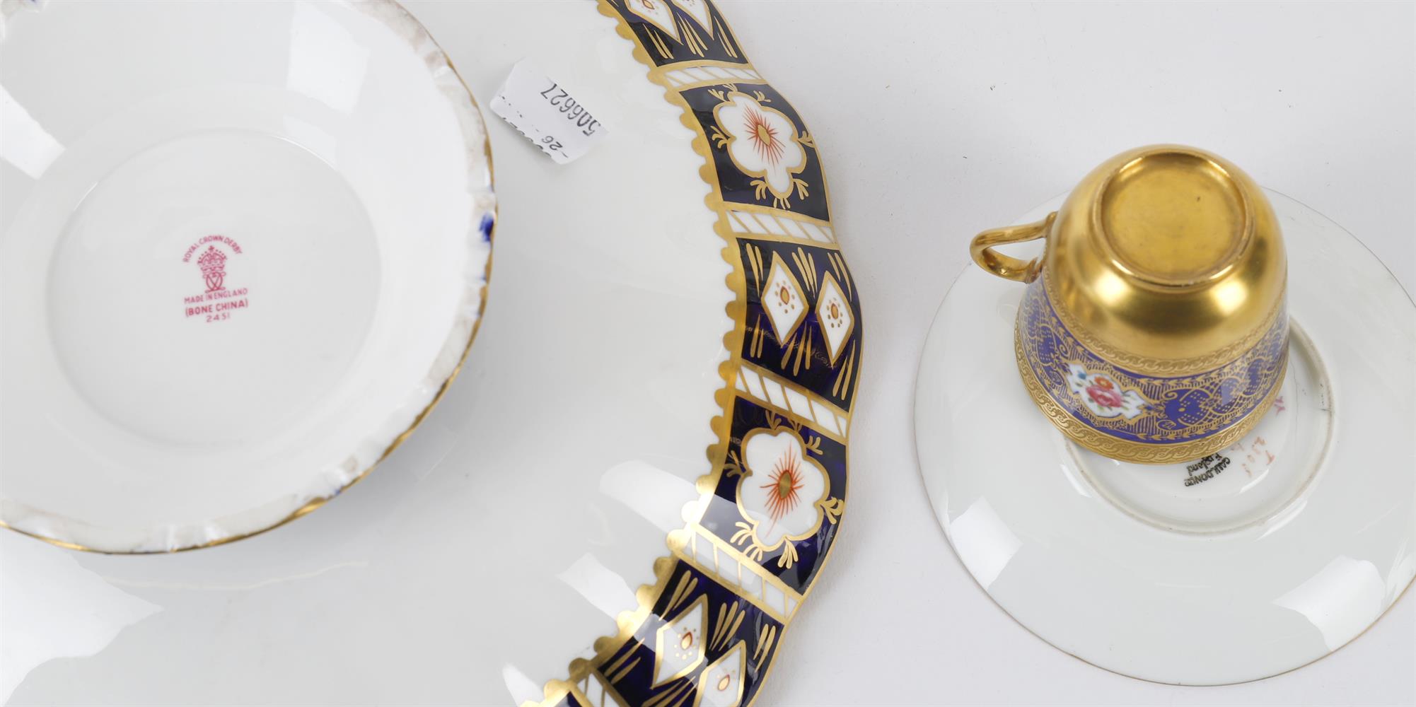 English porcelain including a pair of Royal Worcester glazed parian and gilt figural candlesticks - Image 5 of 9